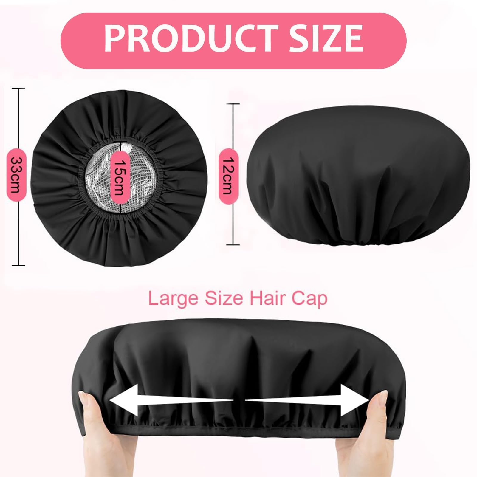 JOOTUEPO 2 Pack Tin Foil Hair Heat Cap, Heat Caps Deep Conditioning Hair Caps, Double Layer Hot Oil Hair Treatment Heat Caps - Image 2
