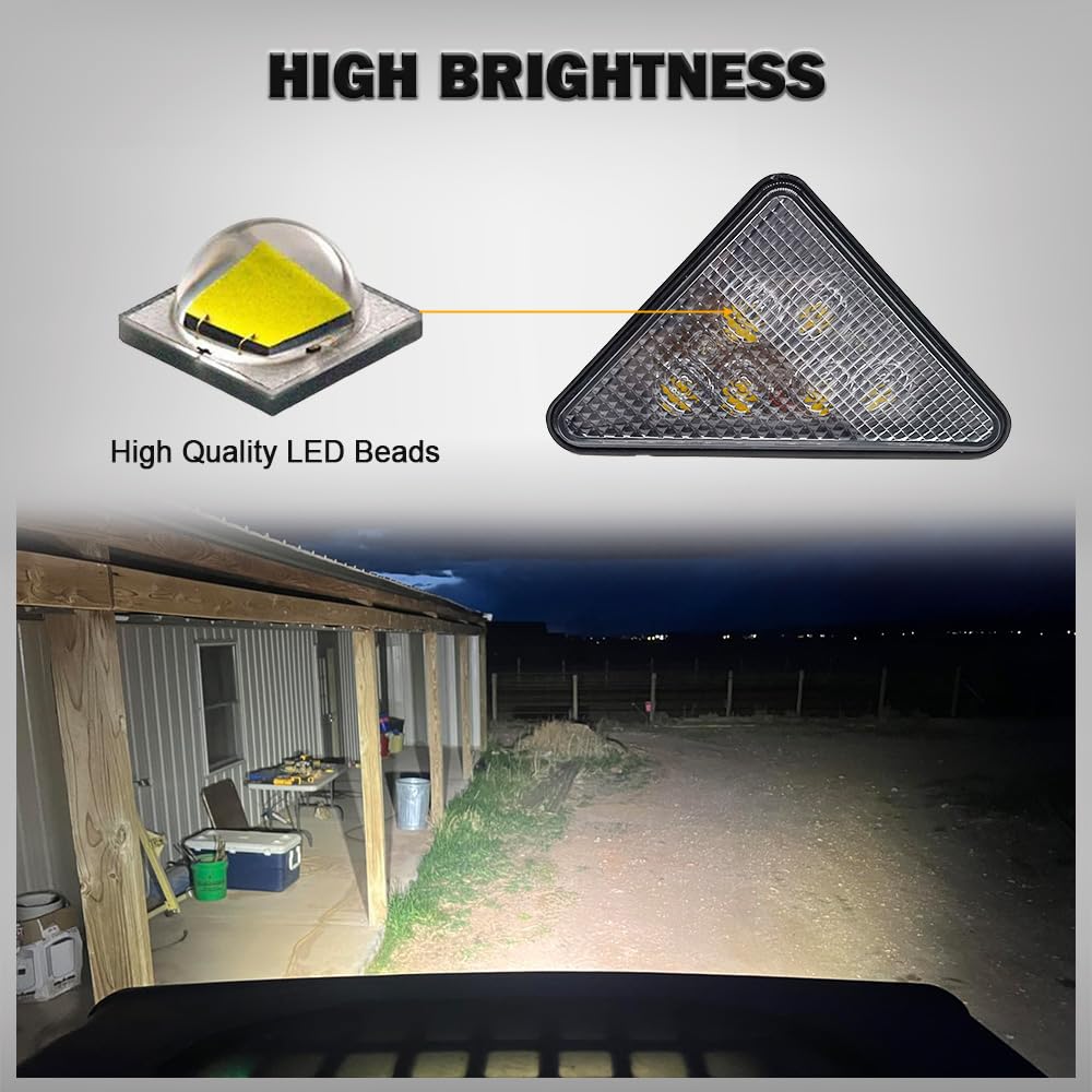 30W LED Luces de Trabajo 12V Compatible con Bobcat 753 751 763 773 T300 S130 S150 S160 S175 S185 (Con Marco de Goma y Conector) Número de Pieza de Reemplazo 7259523 7259524 6718042
