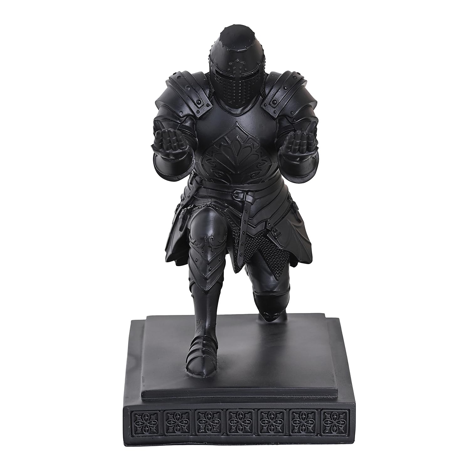 Templar Vanguard Soldat Stiftehalter Bleistiftständer Schreibtisch-Organizer und Zubehör als Geschenk für Mittelalter-Krieger-Enthusiasten (Schwarz)