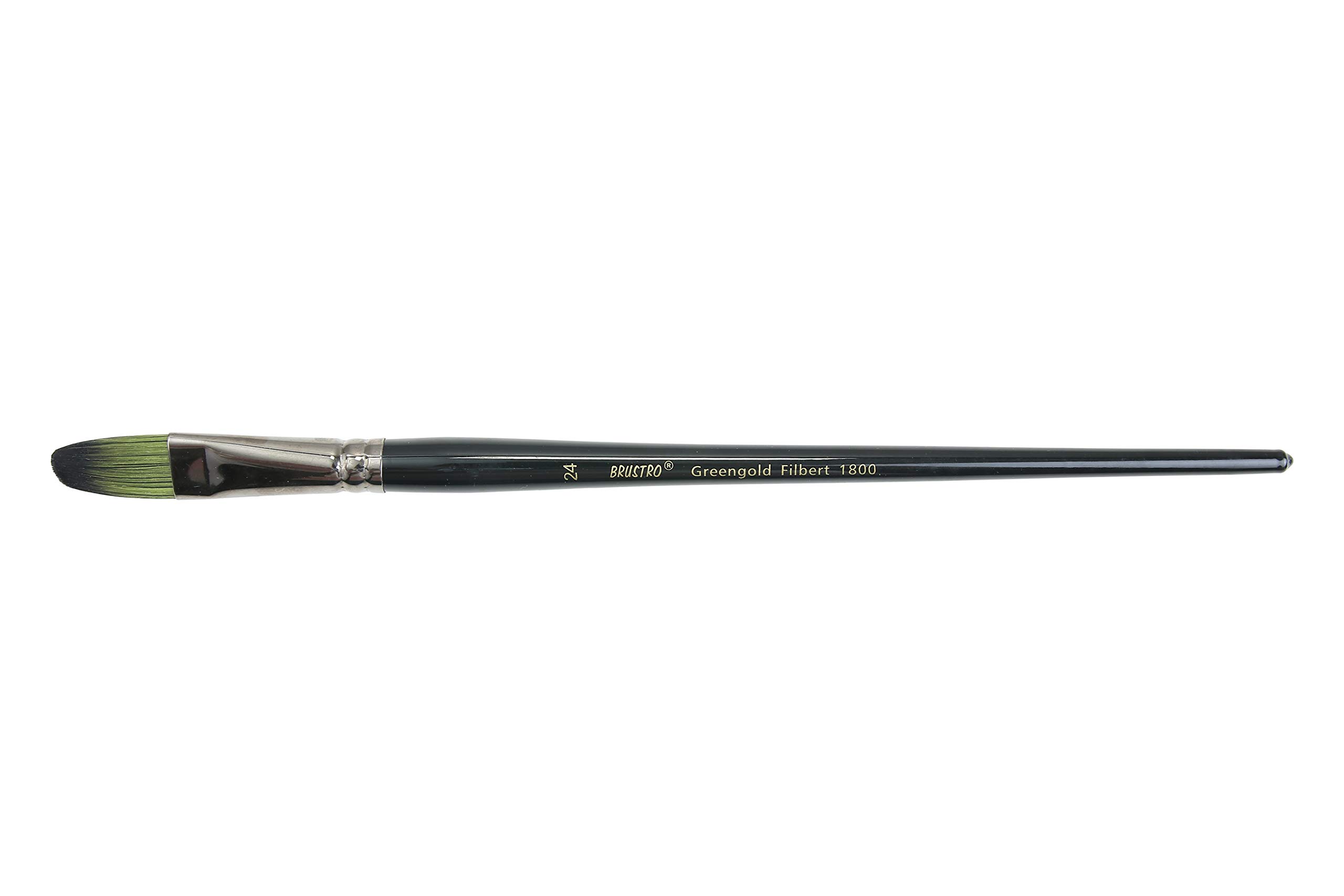 BRUSTRO Artists Greengold Acrylic Brush Filbert Series 1800 - Size - 24 | Ideal for Oil, Acrylic Painting on Paper, Canvas, Fine Art Students and Professional. 2