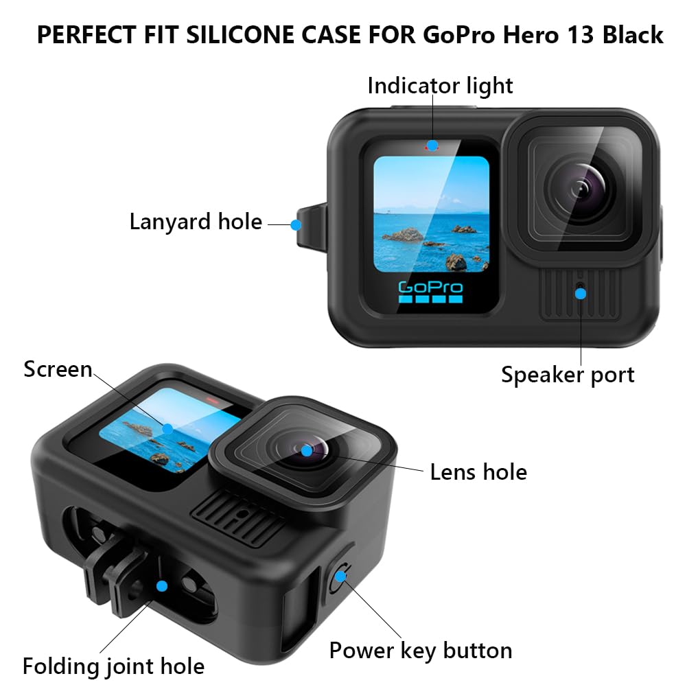 Kit Accesorios GoPro Hero 13 Black - Funda Silicona, Protectores Cristal, Lanyards - Protección Completa