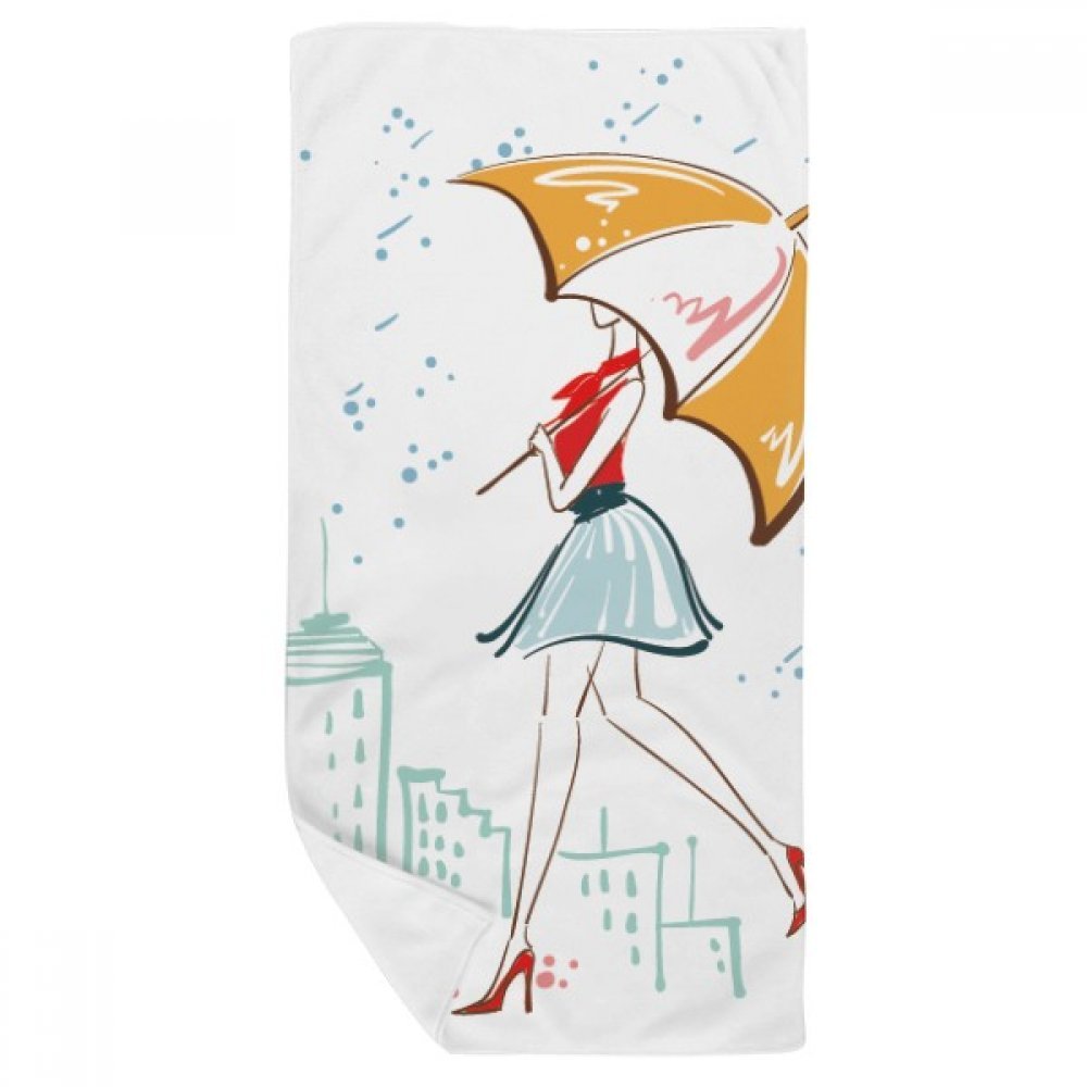 Serviette de bain absorbante motif robe multicolor douce 35x70 cm
