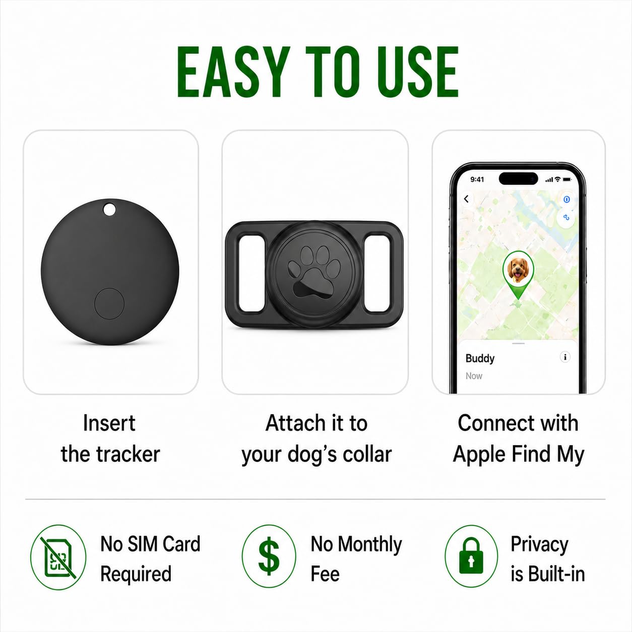 Pet Tracker,GPS Collar for Dogs (iOS Only) Smart tag,Waterproof Compatible with Apple Find My,No Monthly Fee,Advanced Tracking Solution Smart Collar for Pet Safety Ideal Small Large Dogs - image 8