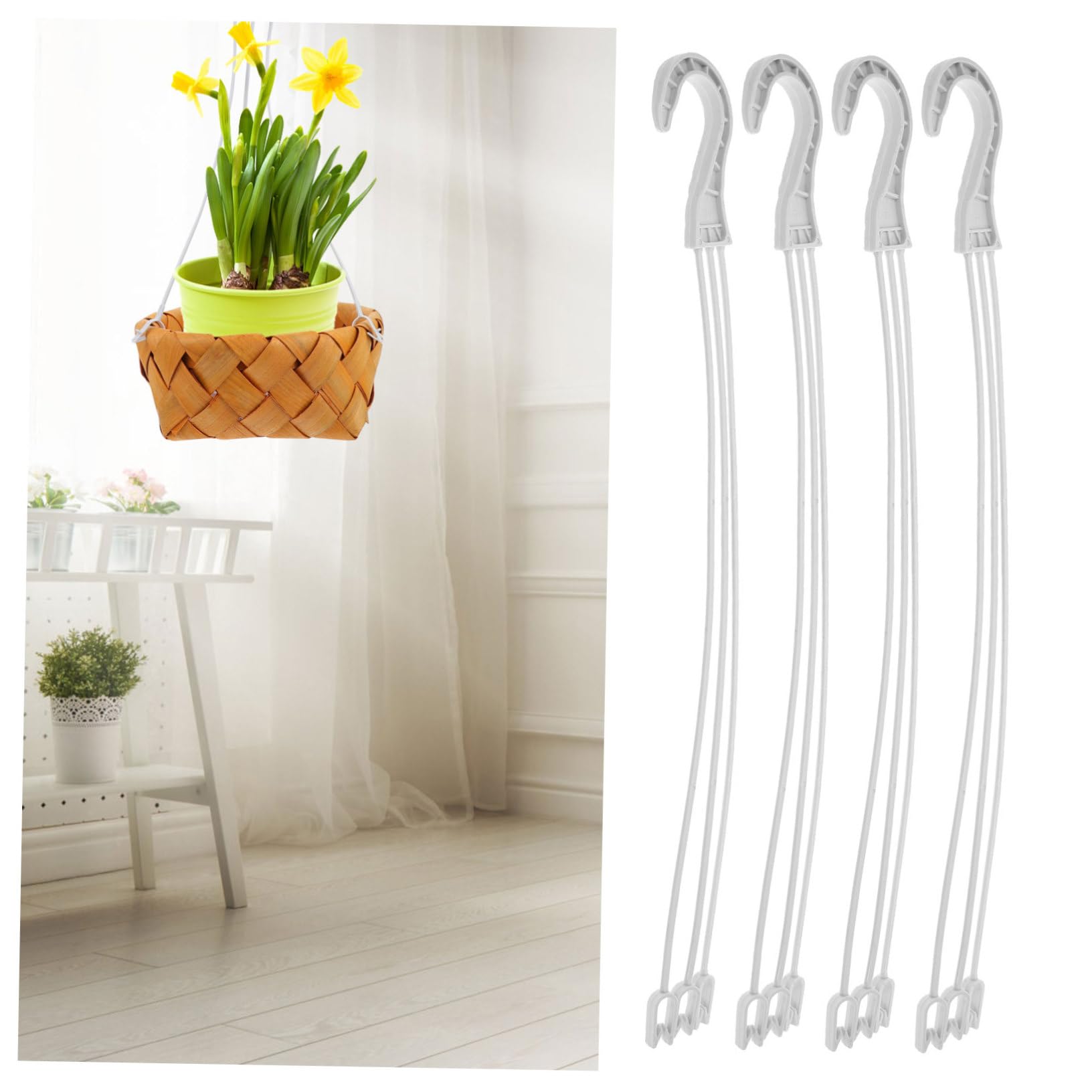 Toyvian Crochet Suspendre pour Pot de Fleurs en Plastique, 50 Pièces