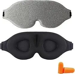 Máscara de dormir 3D, Máscara de olhos para dormir para homens e mulheres, máscara de dormir 3D de pressão ocular zero, protetor de olhos macio para viagens (Cinza)
