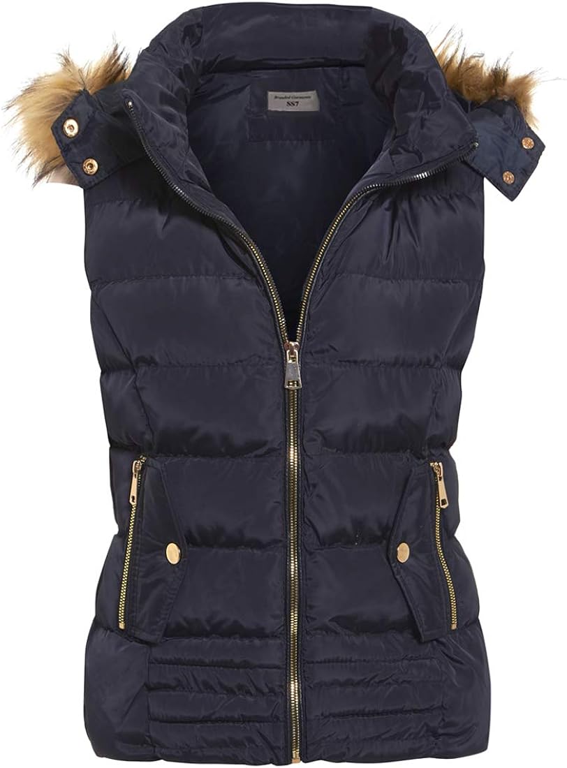 ladies black gilet with hood