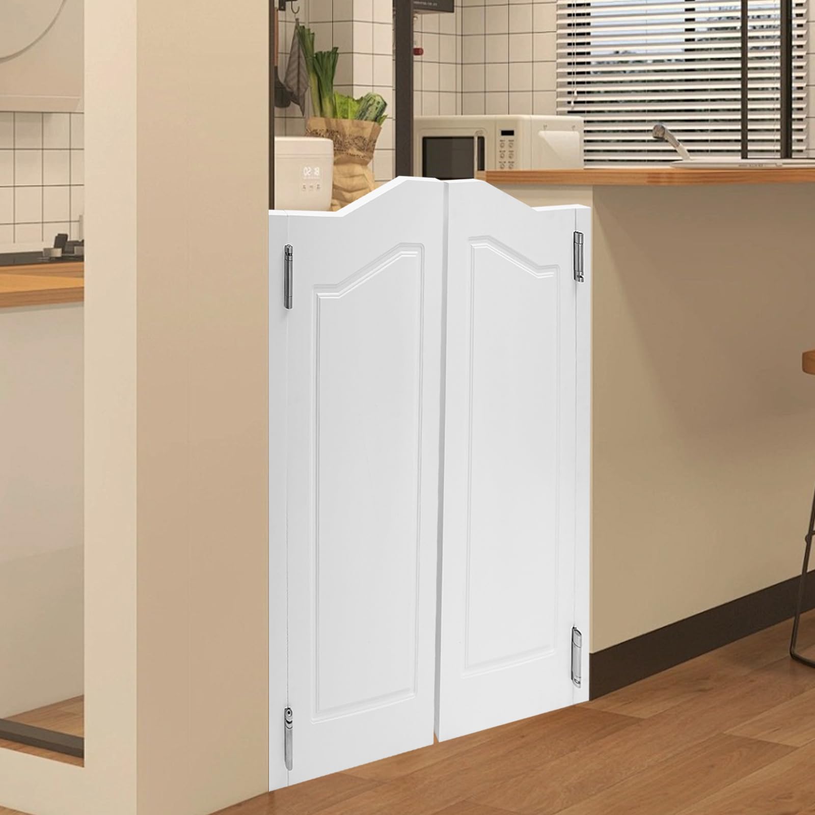 Saloon Swing Door With Self Closing Hinges Pine For Restaurant Home 91 X 106.5 Cm