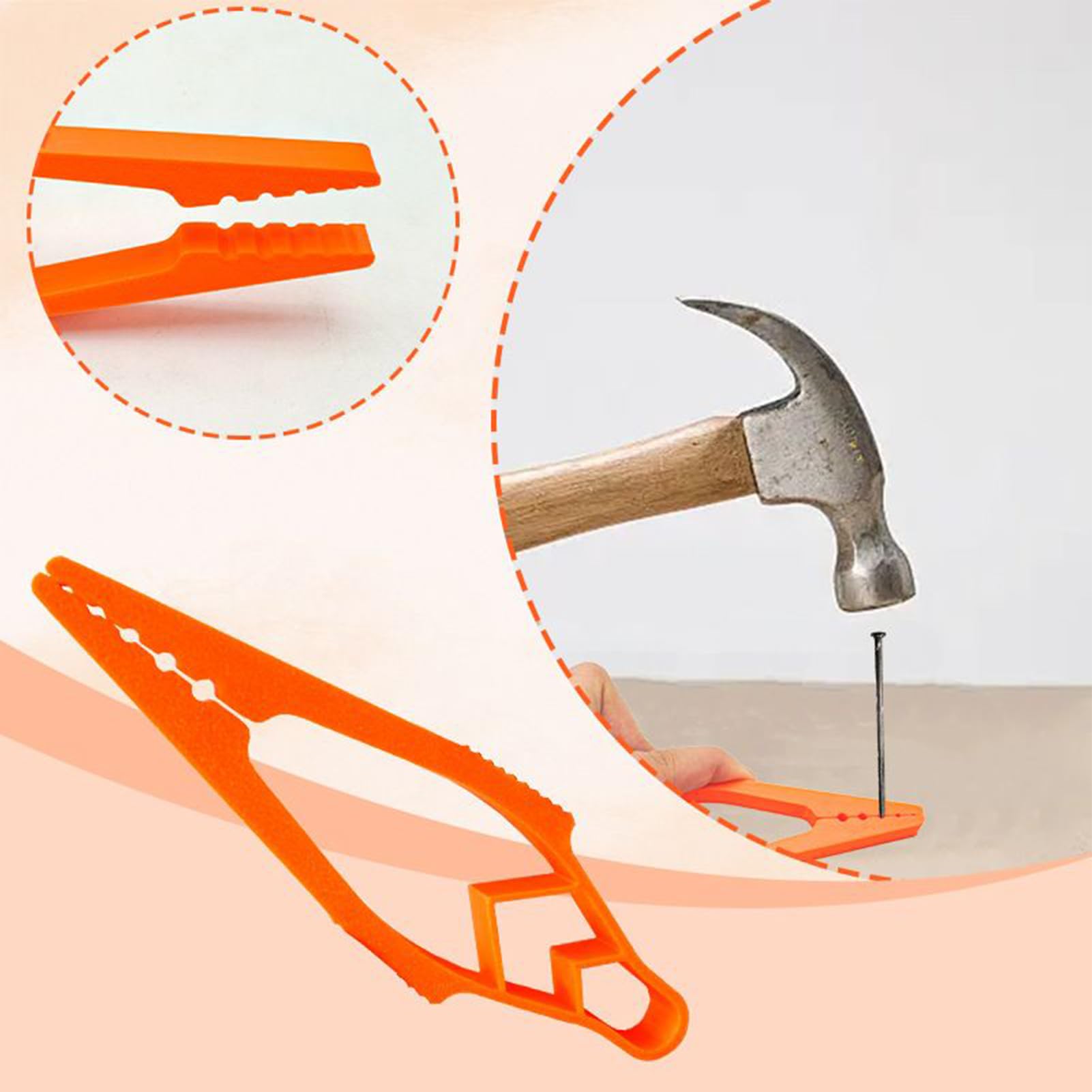 Nails Holder Hammering, Nail Fixing Tool, 4,41 x 1,38 x 0,35 pulgadas, Anti Smash Finger Protector, Ergonómico Pliers for Carpentry, Woodworking, Construcción, Home Repair Tasks