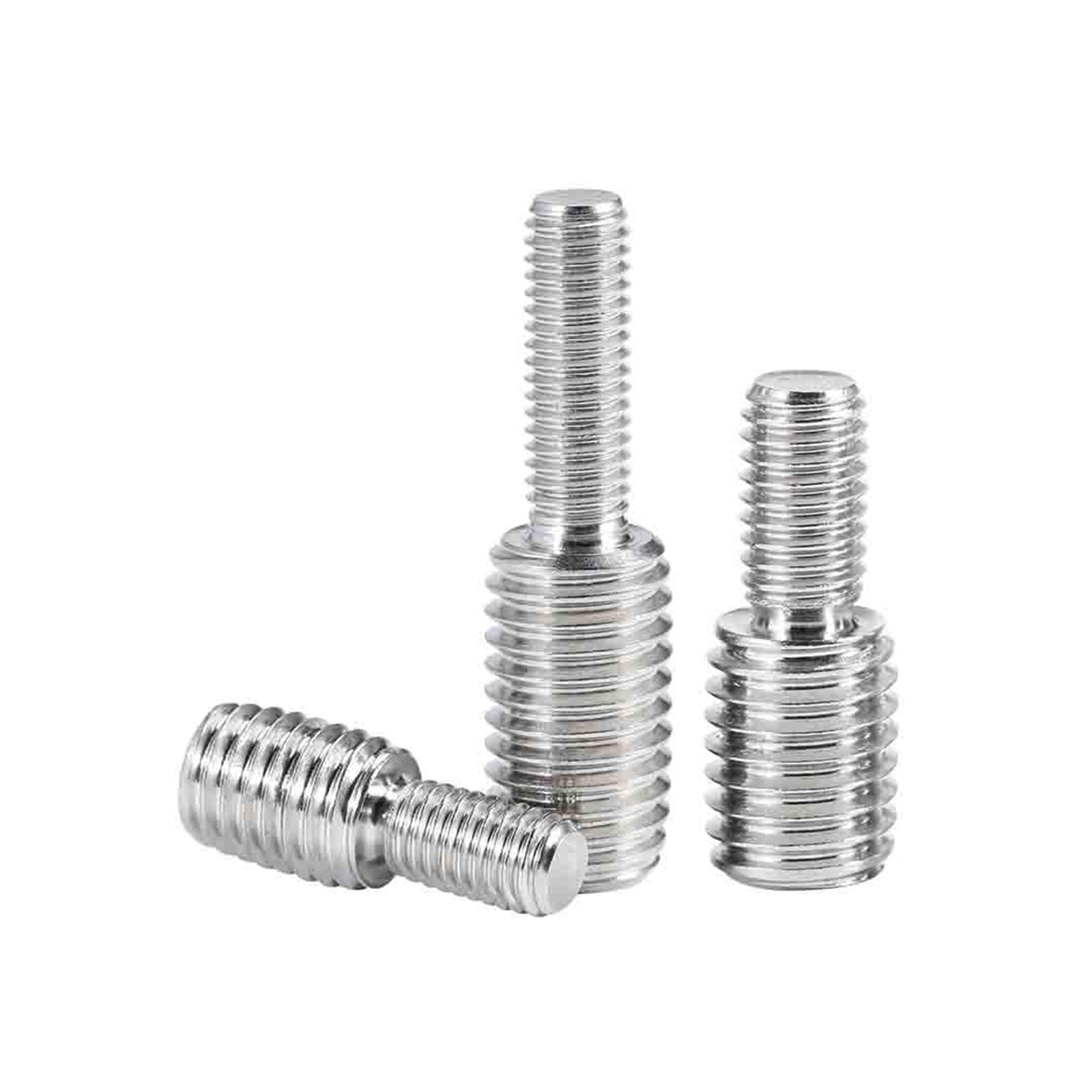 Adapter gwintu ze stali nierdzewnej 304 A2 męski, adapter gwintu męski na męski M3 M4 M5 M6 M8 M10 M12 M14 M16 do M20 Śruba transferowa z podwójną łbem(5pcs,M10x25 M14x25)