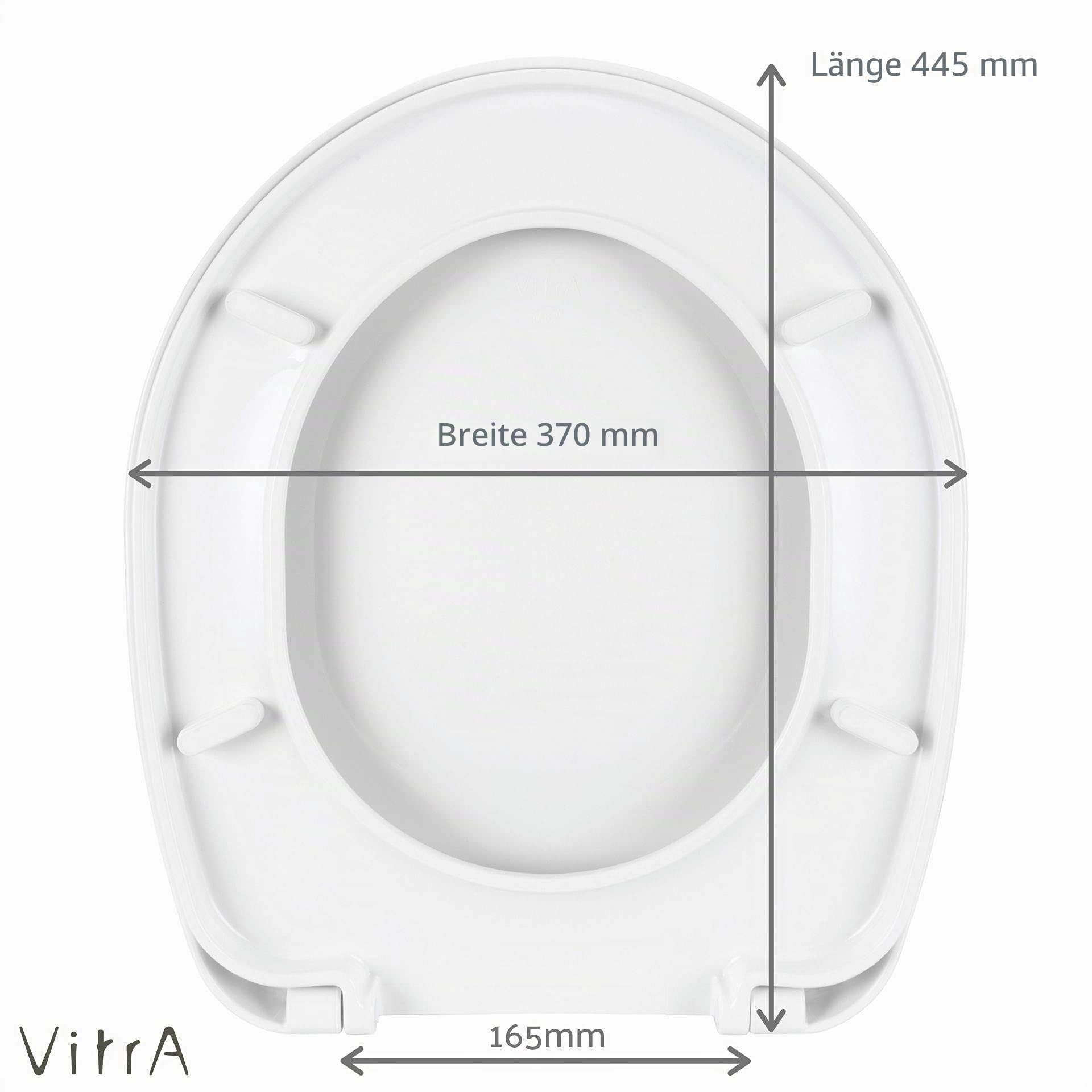 VitrA Normus Toilettendeckel, WC Sitz, einfache Reinigung, Weiß Toilettensitz mit Metall Scharniere – 23-003-001