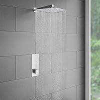 Vista 8 de NearMoon - Cabezal de regadera grande de acero inoxidable cuadrado de lujo en cascada, para instalar en el techo o la pared