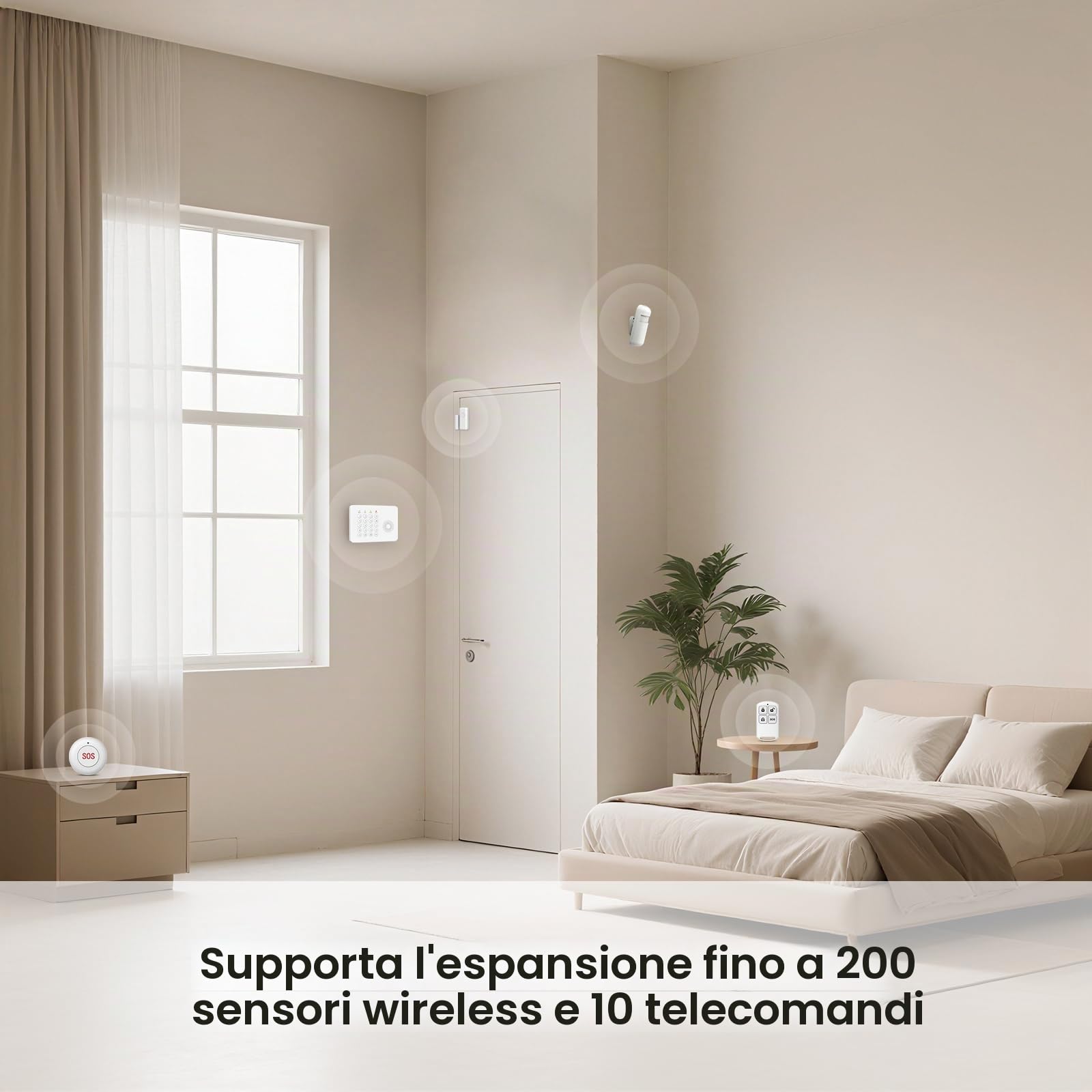 XNY 4G/WiFi Allarme Casa Senza Fili, 24 Pezzi Sistema di Allarme Casa Senza Fili con 1 Sirena, 6 Sensori Per Porte e Finestre, 3 Rilevatore di Movimento, Antifurto Casa Wireless, Tramite APP