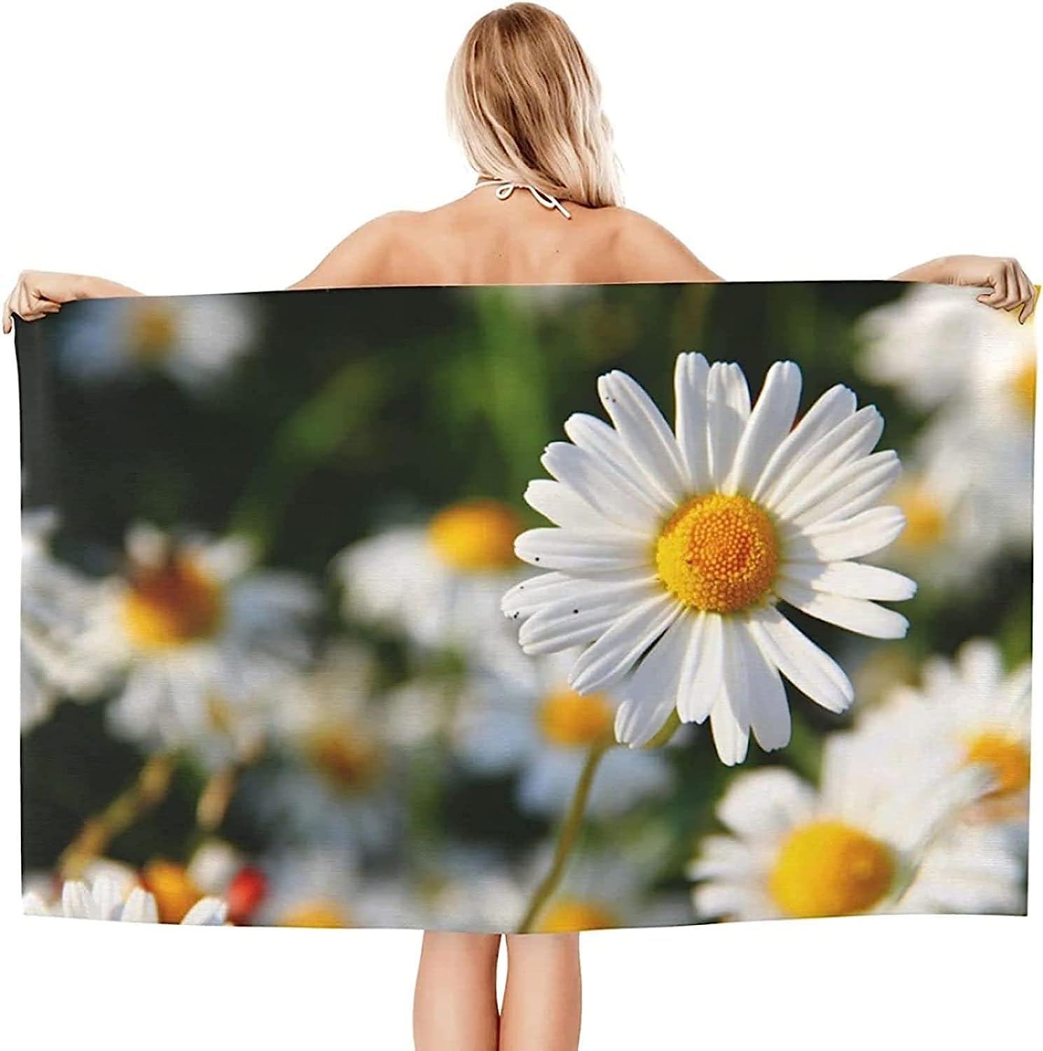 Strandtuch XXL 200 X 200 cm 3D Weiße Blütenpflanze Mikrofaser Schnelltrocknend Badetuch Strandhandtuch Sauna Badehandtuch Yoga Handtuch Strandtücher Strandlaken Für Kinder Und Erwachsene -6N5A
