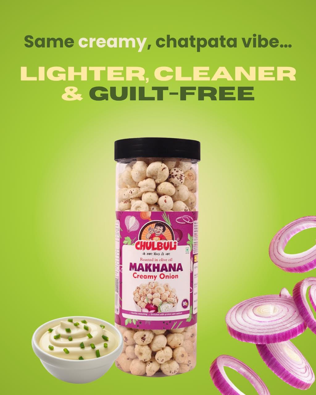 PP Chulbuli Flavoured Makhana Combo | Cream Onion And Spicy Peri Makhana | Roasted Fox Nut Crunchy Tea Time Munch For Travel Office Evening Snacks | Phool Snack Pack Of 2 1