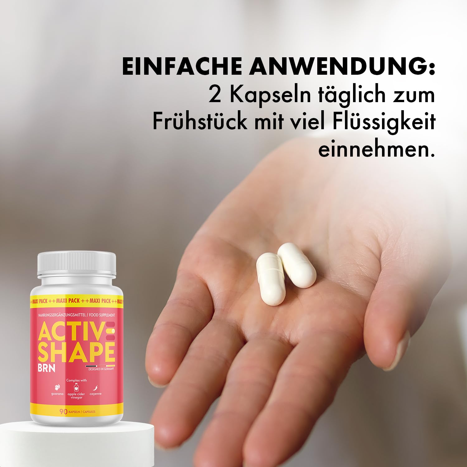 ActiveShape Brn Kapseln| Hochwertige Inhaltsstoffe | Für Männer & Frauen | 90 Kapseln