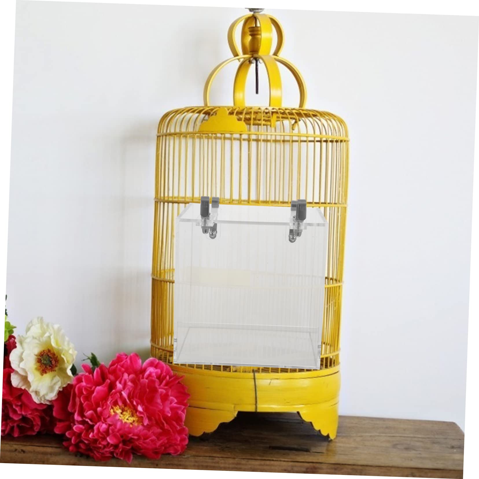 ORFOFE Acryl Vogelbadkäfig mit Duschbox für Käfig, Transparente Box
