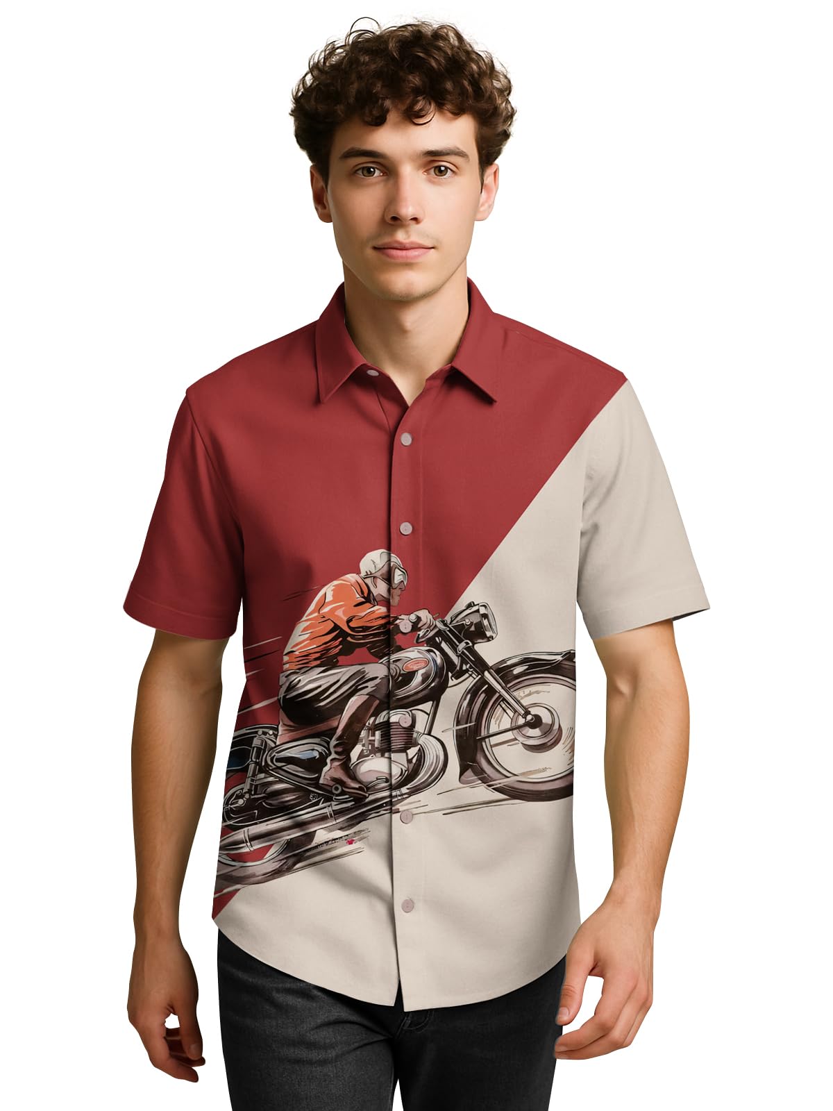 bullmer Trendy Regular Fit Cotton Blend Printed Casual Half Sleeve Shirt for Men | Stylish Mens Casual Shirts | Shirts for Men-picture-18