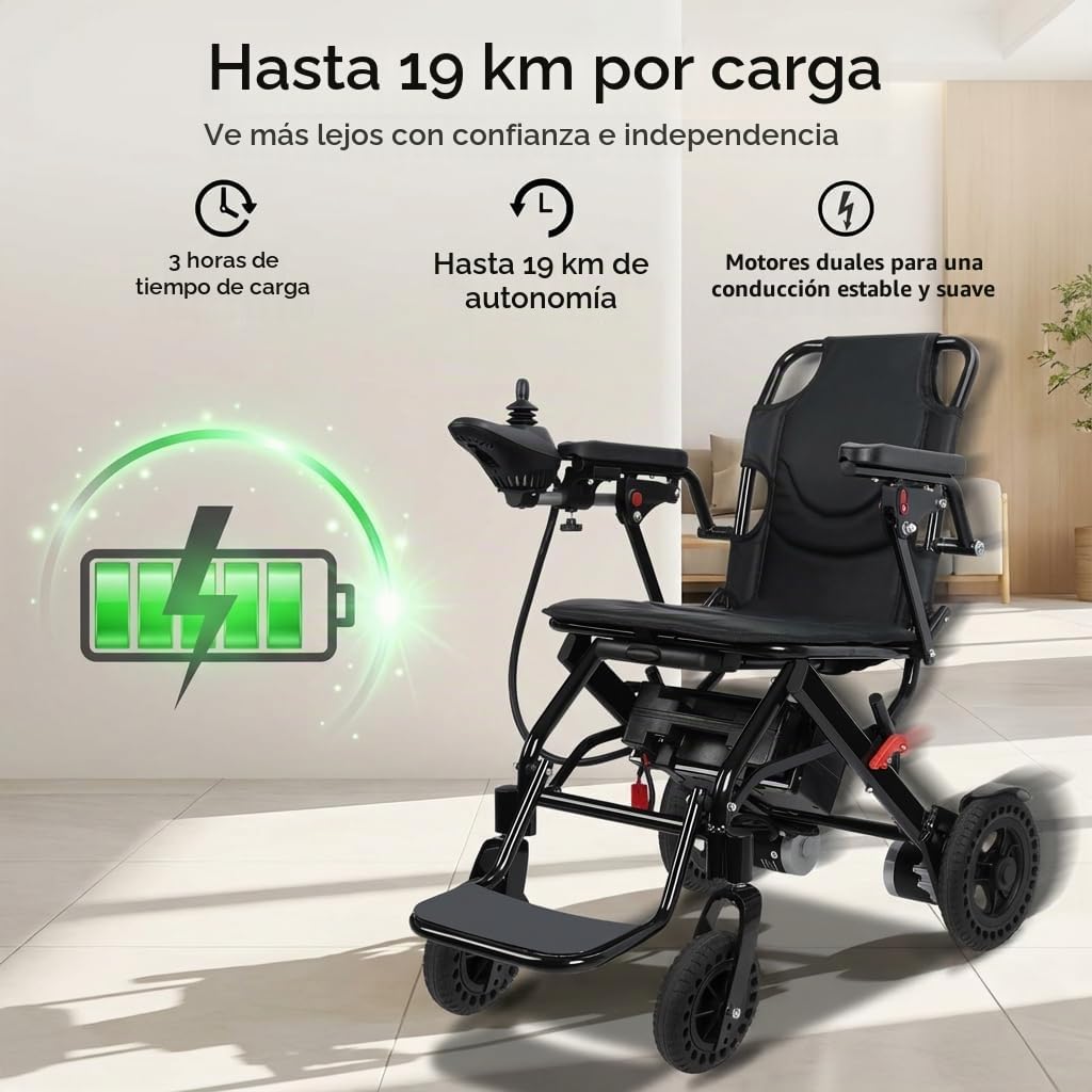 Silla de ruedas eléctrica plegable para personas mayores, silla eléctrica de viaje aprobada por aerolíneas con motores duales de 500 W, rango de 12 millas, marco ligero de 22 kg, freno antiinclinación