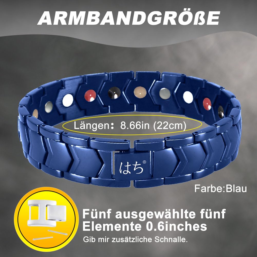 HAQI Herren Magnetarmband Gesundheit Energie Magnetfeldtherapie Arthritis Armband für Herren Edelstahl Schmuck