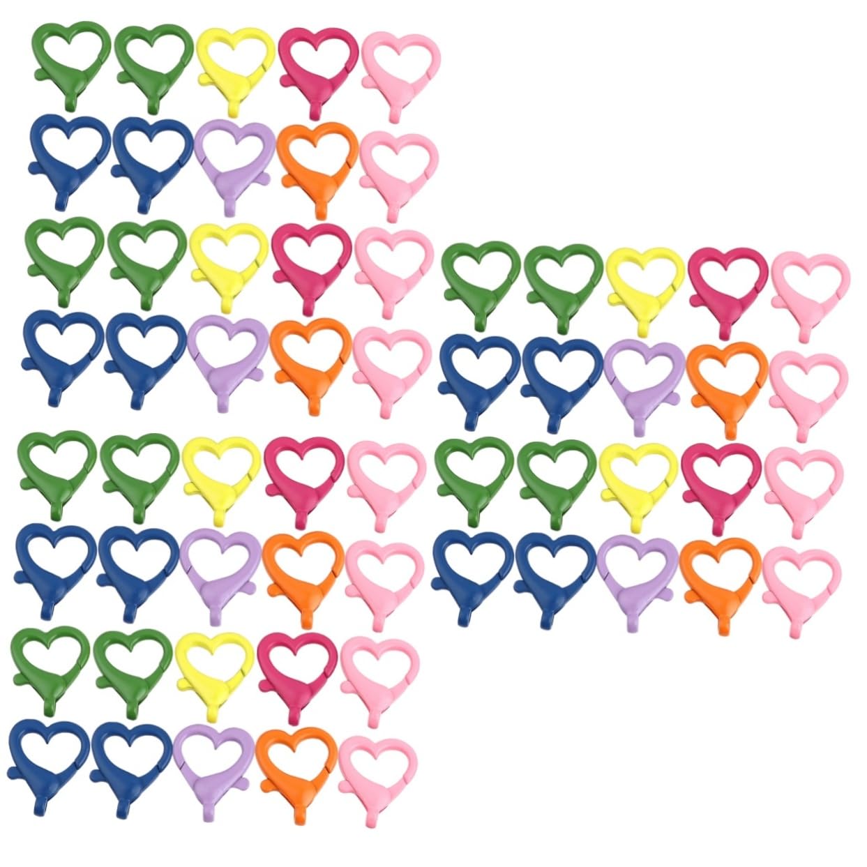 OSALADI 3 Set Chiusure Forma Cuore Colorate Moschettone Per Portachiavi Fai Da Te Accessori Per Gioielli Sicura E Resistente Facile Da Usare E Installare 20 Pezzi*3