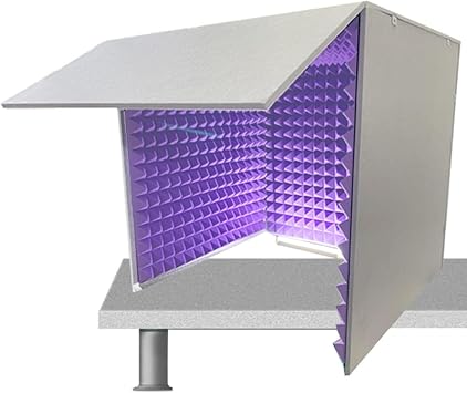 Portable Vocal Recording Booth,Isolation Booth,Desktop Soundproof Cover,Self Made Sound Booth Box,Vocal Absorbing Shield,High Density Absorbing Foam to Filter Vocal,Purple