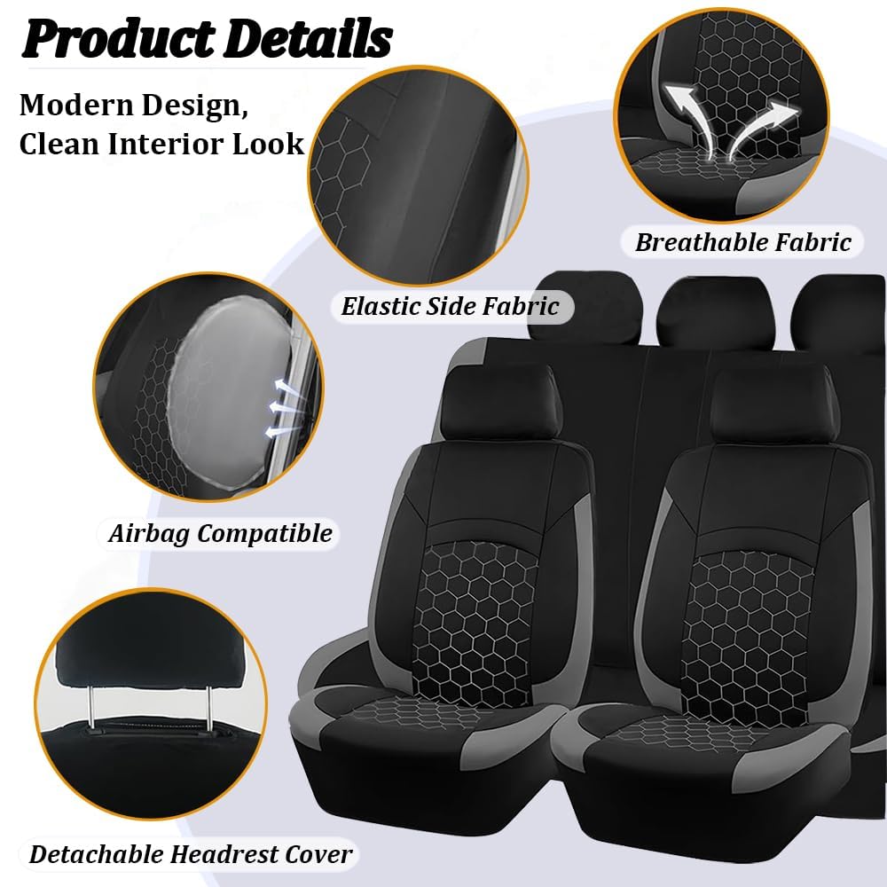 Auto Sitzbezüge Sets für Mazda 5 2008-2013, 5-Sitzer Wasserdicht Komplettset Vorne Hinten, Atmungsaktiv rutschfest Sitzbezüge Auto Schutz,C