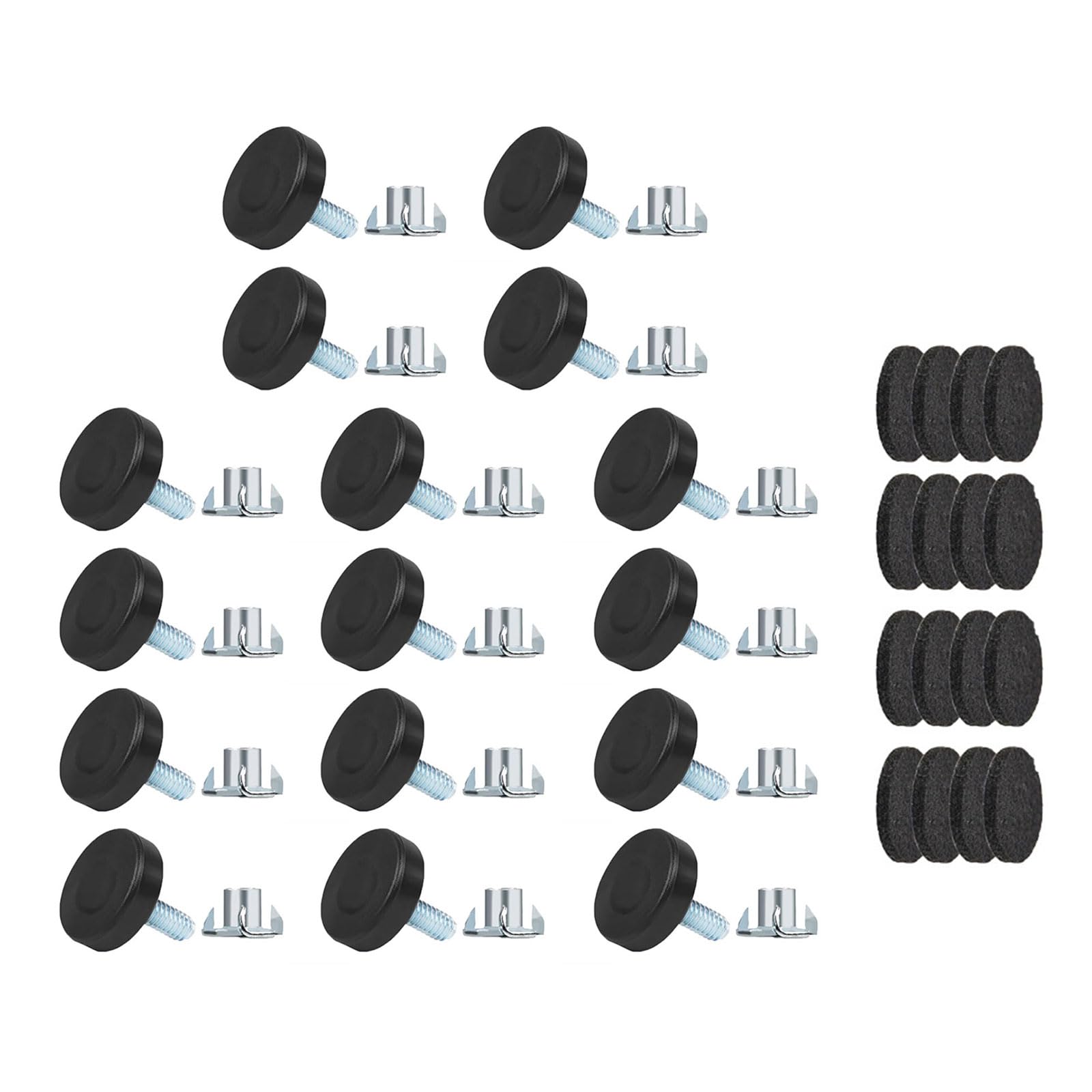 Tsophreniq Sturdy Metal Furniture Height Levelers Set of 16 Screw in Adjustable Leg Protectors for Stability on Uneven Surfaces Furniture Leveling Feets