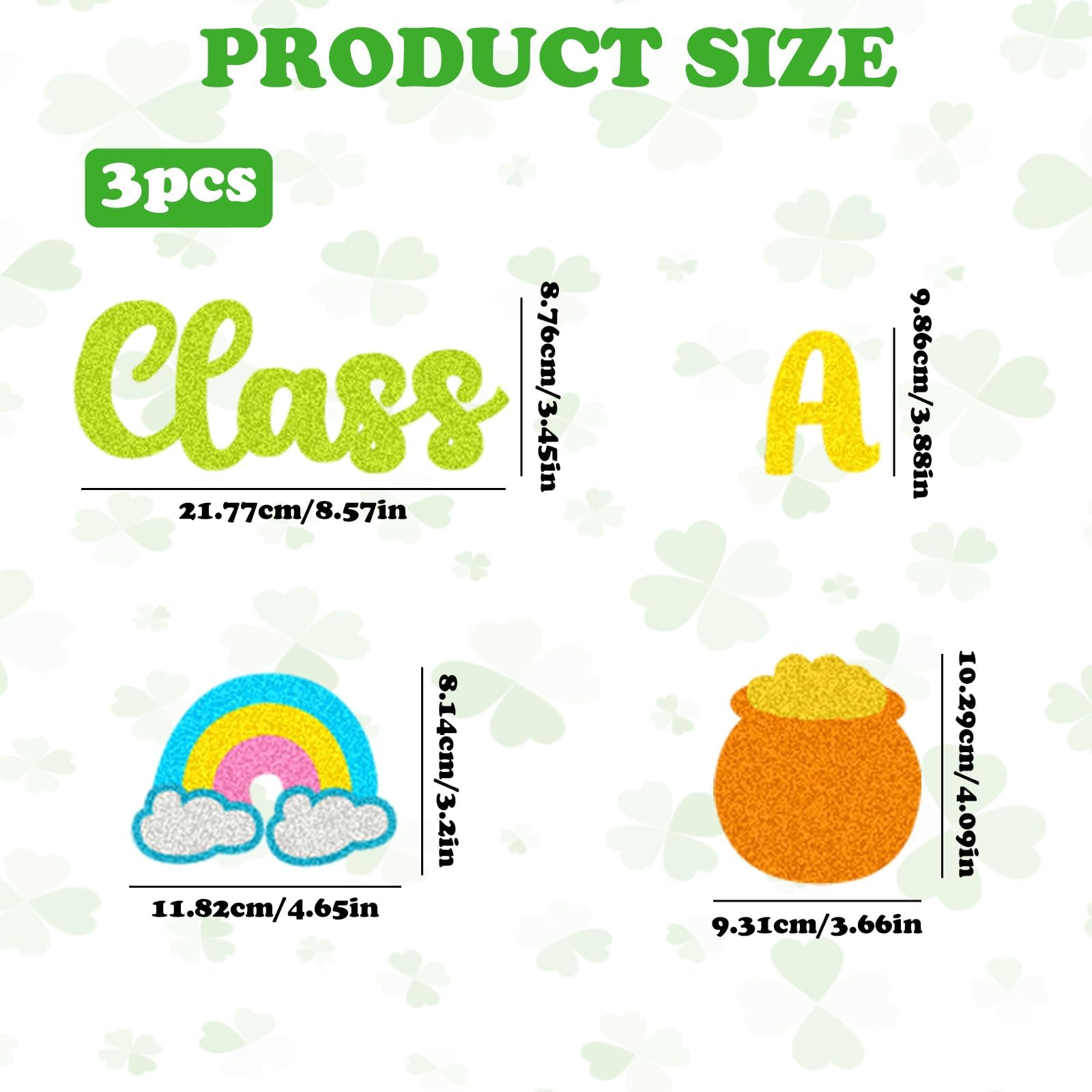 3Pcs St Patricks Day Decorations Banner Supplies, Green Shamrock Party Celebration Supplies - Image 2