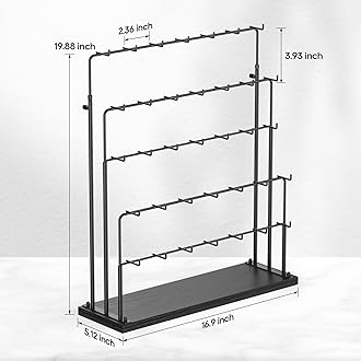 ORLESS Jewelry Display for Vendors, Earring Display Stand for Selling, Necklace Display Holder for Selling, Earring Cards Organizer for Bracelets, Rings, Jewelry Towers, Black (35 Hooks)