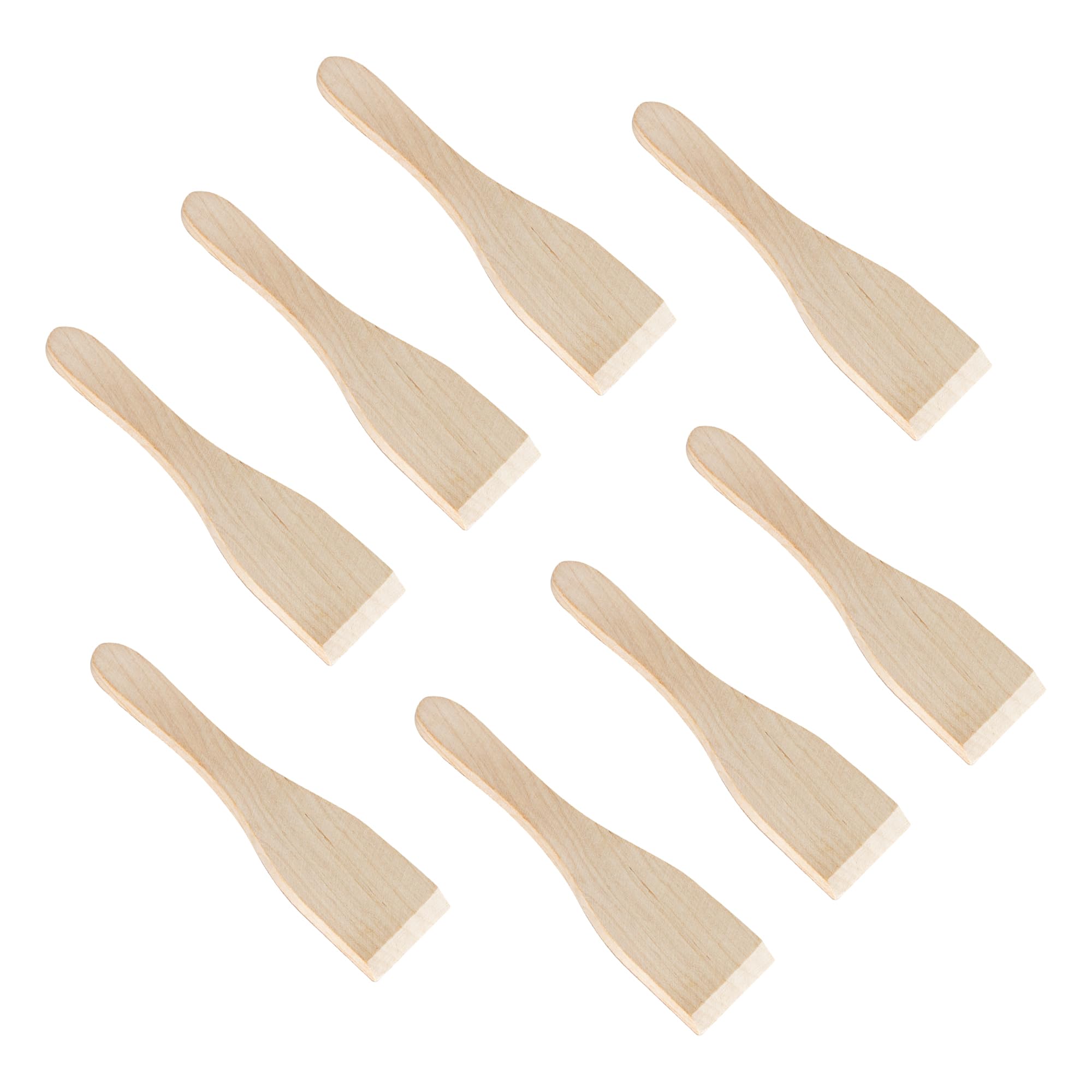 Kosmosta 8 Pack Wooden Raclette Spatulas, Natural Raw Wood Mini Scrapers for Cheese Pans, Non-Scratch Utensils Safe for Non-Stick Pans, Raclette Grills, Fondue & Small Cookware