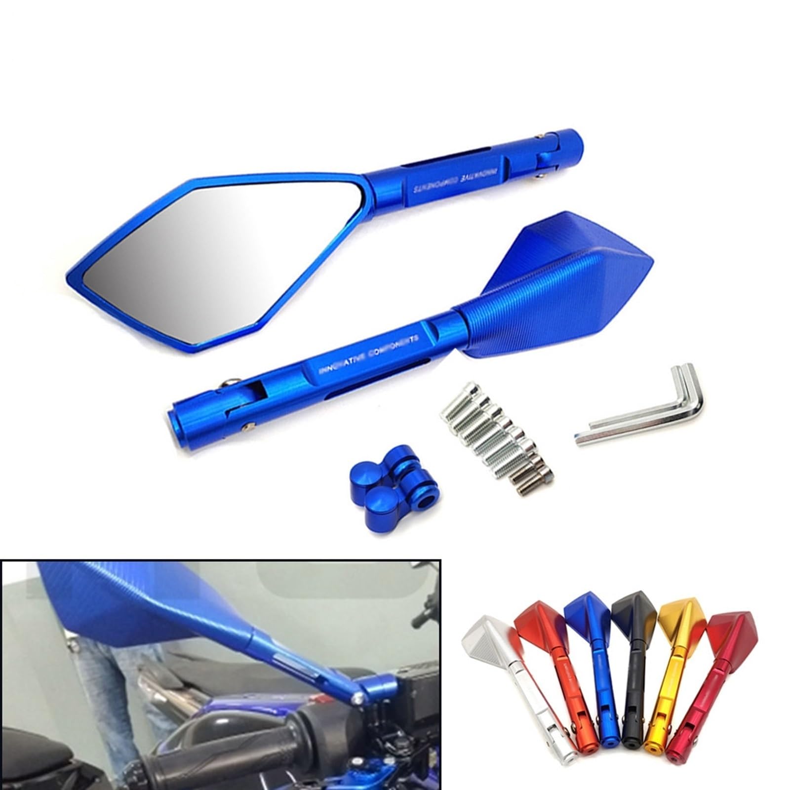 Specchietti Retrovisori Per Moto Kawasaki Ninja 650R ER6F 2009-2016 – Laterali, Regolabili, Antivibrazione