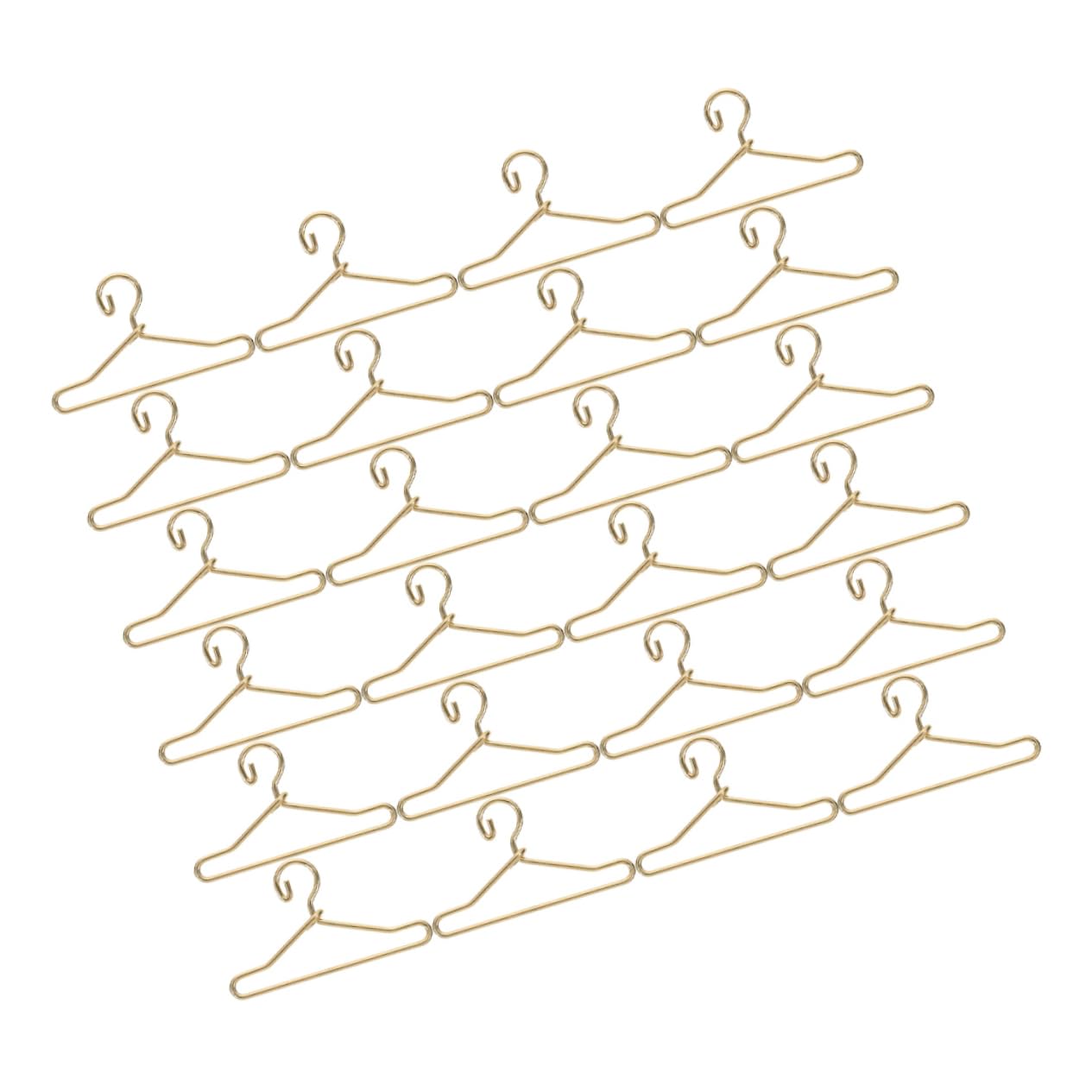 FELTECHELECTR 40pcs Mini Doll Hanger Clothes Hangers Small Clothing Rack Clothes Rack Clothing Hangers Doll House Simulation Mini Hangers Doll Outfit Hangers Mini Simulated Hangers Alloy Golden