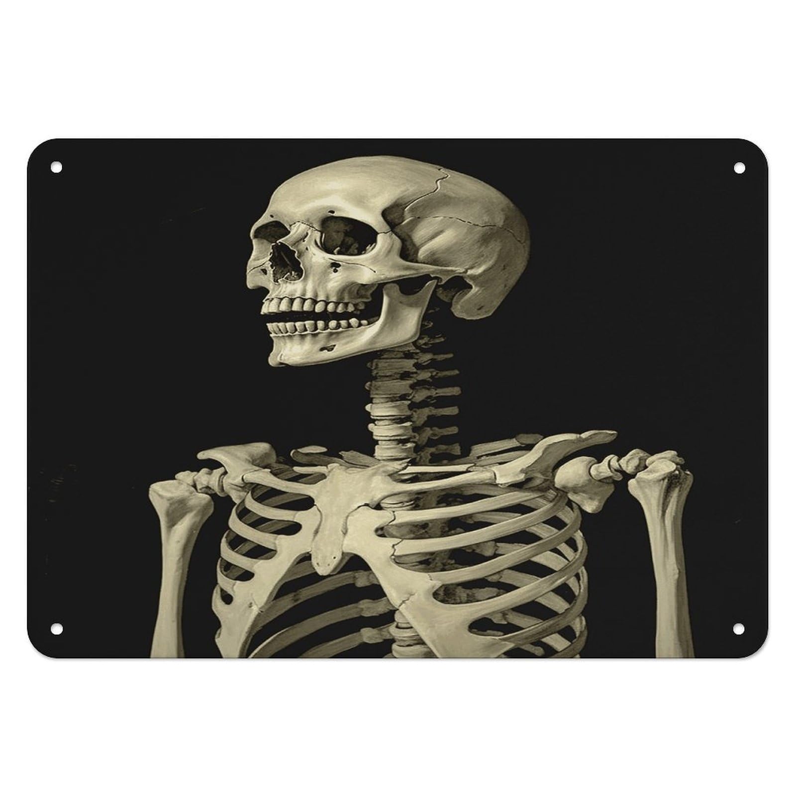 Btcowzrv Style A Skeleton Metal Sign, 5.5" X 7.9" Tin Wall Decor, Wall Art Plaques For Home Wedding Decor Room Living Room Decoration