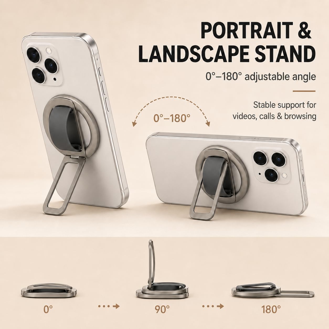 Magnetic Silicone Phone Grip | Super Strong Magnetic Design, 360° Rotation, Comfortable Grip, Compatible with iPhone 16/15/14/13/12 Series, Perfect for Selfies and Watching Videos image 2