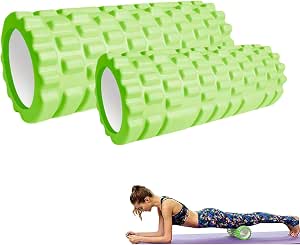 2ud Rodillo Masajeador. Rodillo de Espuma para Terapia y Masaje Muscular. Rodillo de Pilates y Yoga. Fitness Foam Roller. Cilindro de Gomaespuma Alivio Dolores y Entrenamiento. 33x14cm//30x9cm