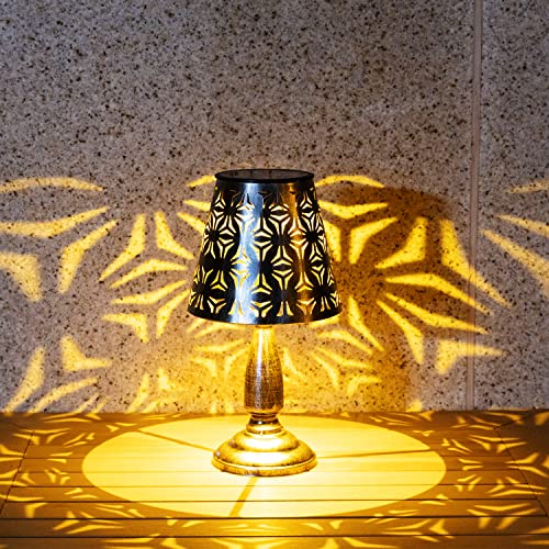 Outdoor Solar Table Lamp, Metal Waterproof Solar Powered Patio Outside Decorative Table Lamp For Garden Courtyard Yard Indroor Frontdoor #TOP4