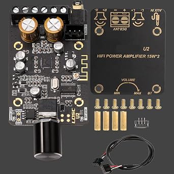 DollaTek PAM8620 Bluetooth 5.0 Audio Amplifier Board Stereo Channel High Power 15W*2 Amplificador