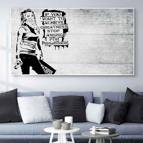 Banksy Posters Street Art Canvas Wall Art Abstract Woman Graffiti Wall Canvas Prints Vintage Pop Painting Modern Wall Pictures Living Room Home