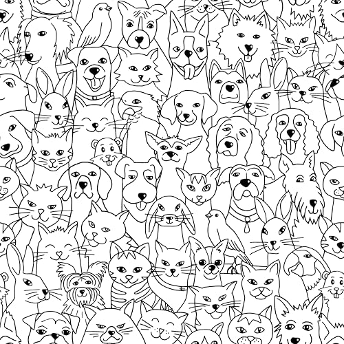 Chunlei Peel and Stick Wallpaper, Cute Cartoon Animal Pattern, 118in x 17.7in, Waterproof Vinyl, Removable Reusable, Eco-Friendly, for Bedroom Living Room Rental Apartment