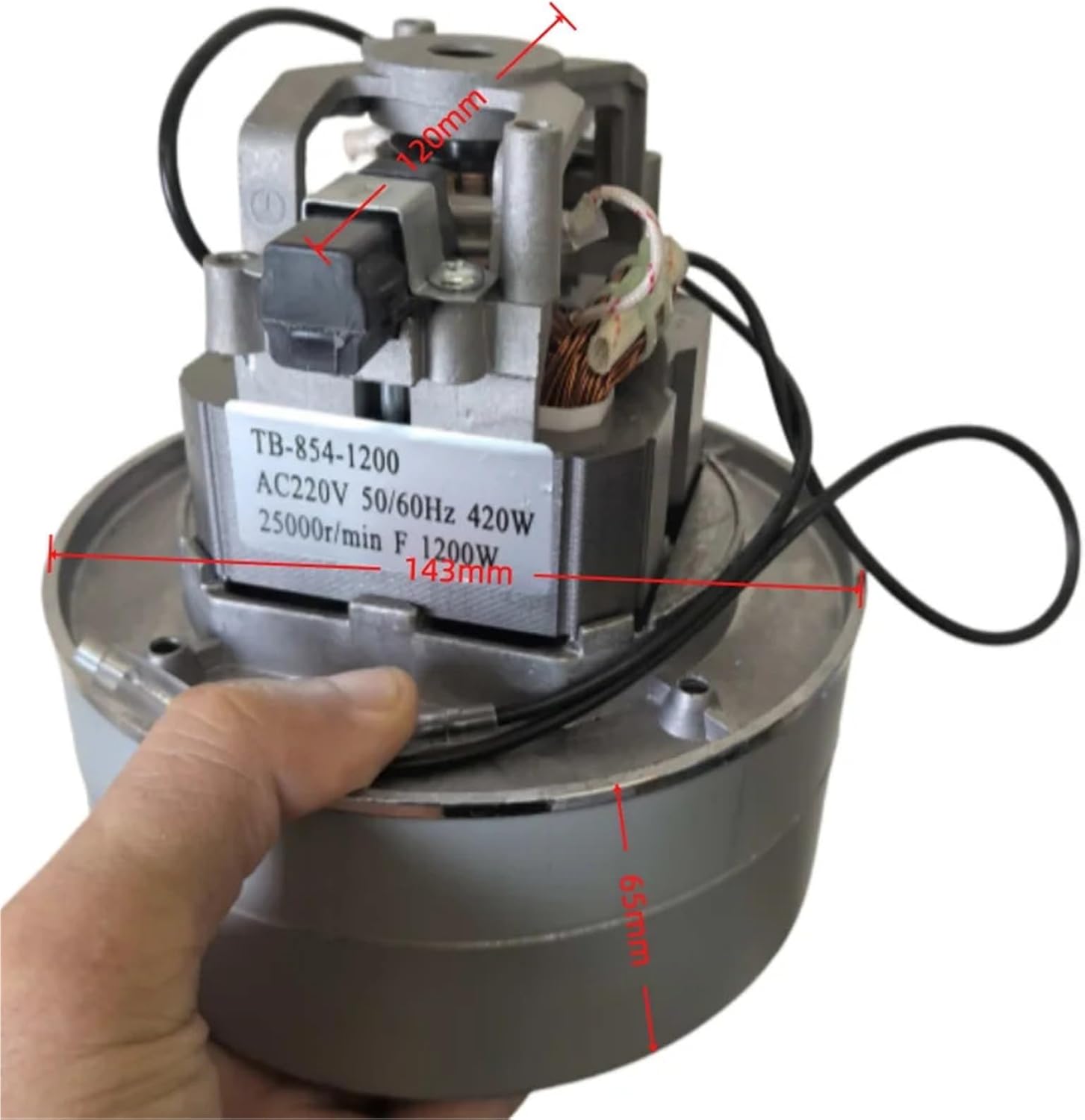 Compatible For AMETEK,AC 220V 50/60 HZ 420W 2500r/min F 1200W TB -854-1200 Vacuum Cleaner Suction Motor Assembly