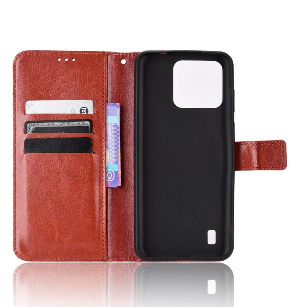 Custodia A Portafoglio Con Magnetica Per Blackview A55 – Pelle Rosa Con Slot Carte E Supporto