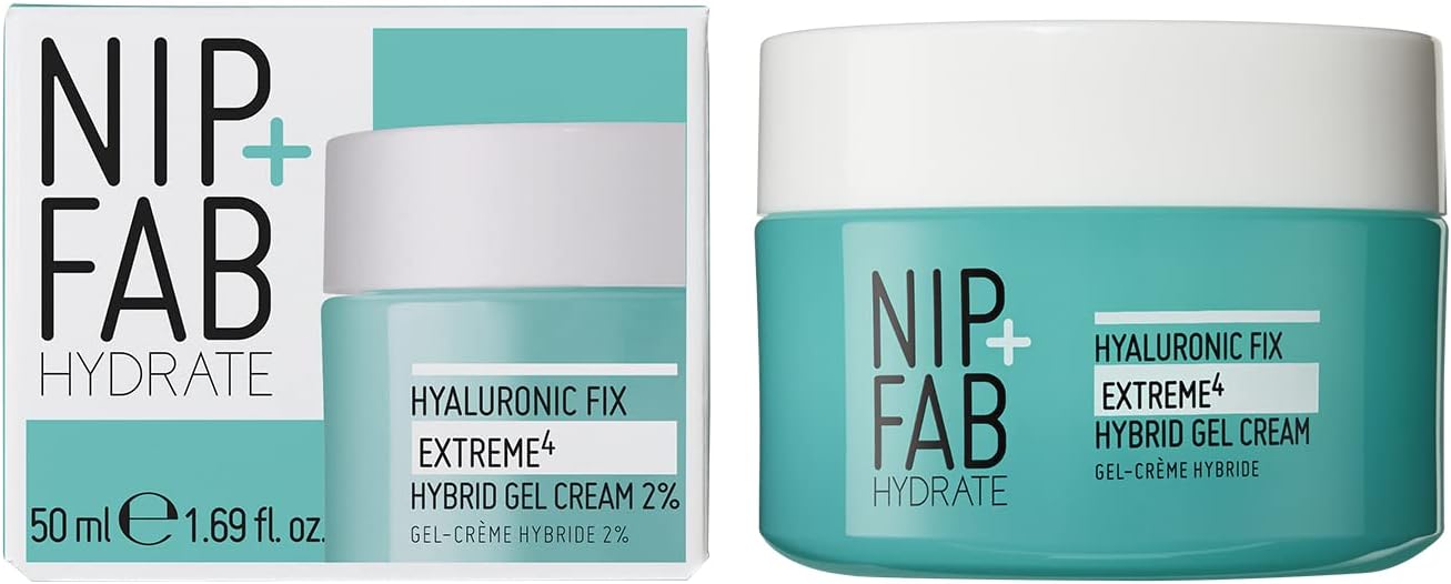 Nip+Fab Nip + Fab 2% Hyaluronic Acid Gel Cream for Face Anti-Aging Hydrating Moisturizer for Fine Lines and Wrinkles, Skin-Plumping Skin Care, Smoothing, Moisturizing, Multicolor, 50ML