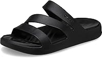Crocs Women's Getaway Strappy Sandals - Lightweight Barely There Upper, 1.3" Platform Heel for All-Day Comfort