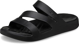 Crocs Women's Getaway Strappy Sandals - Lightweight Barely There Upper & 1.3" Platform for All-Day Comfort