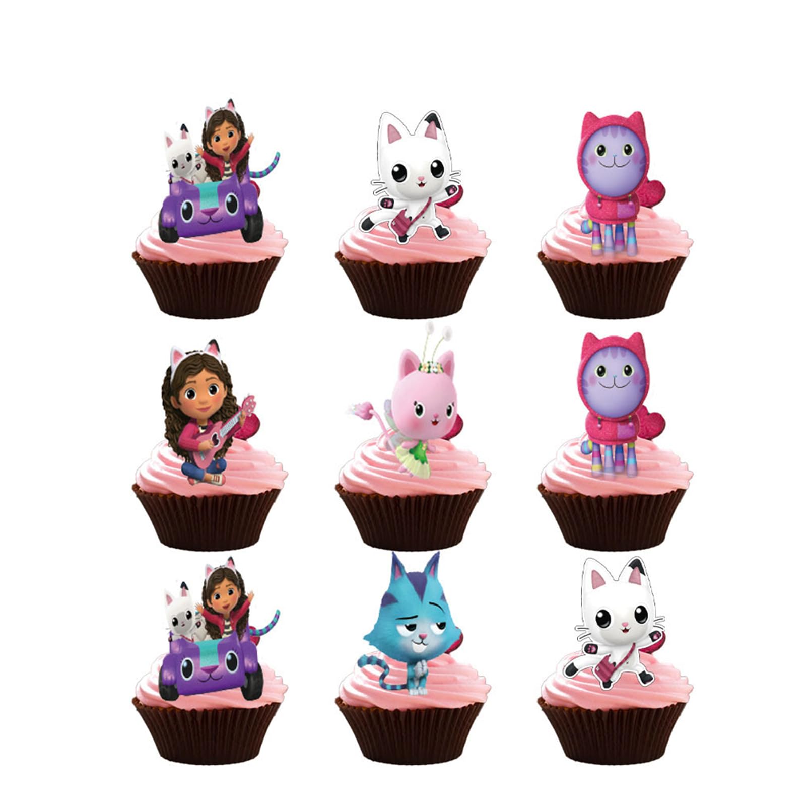 Kit Decorazione Torta Compleanno: 1 Topper Torta + 12 Stuzzicadenti Per Cupcake, Tema Cartone Animato - 2