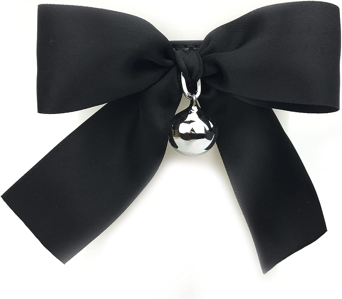Succuba Handmade Leather Bow Chain Choker Punk Gothic Collar Necklace for Women and Men