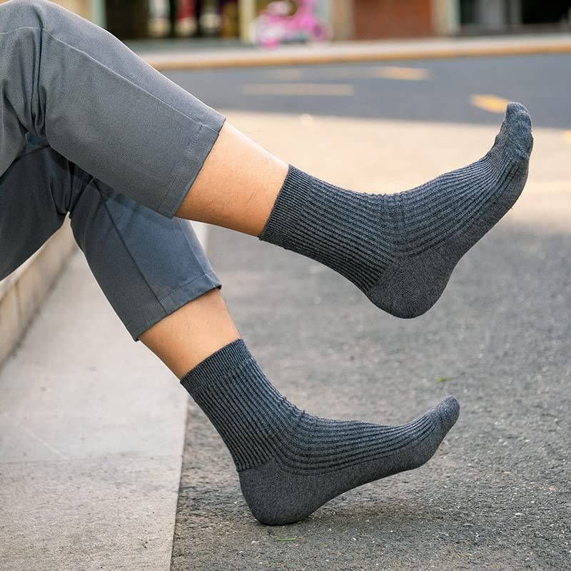 10 Pairs/lot Men's Socks Cotton Wild Solid Color Needle Long Socks Breathable Male Business2