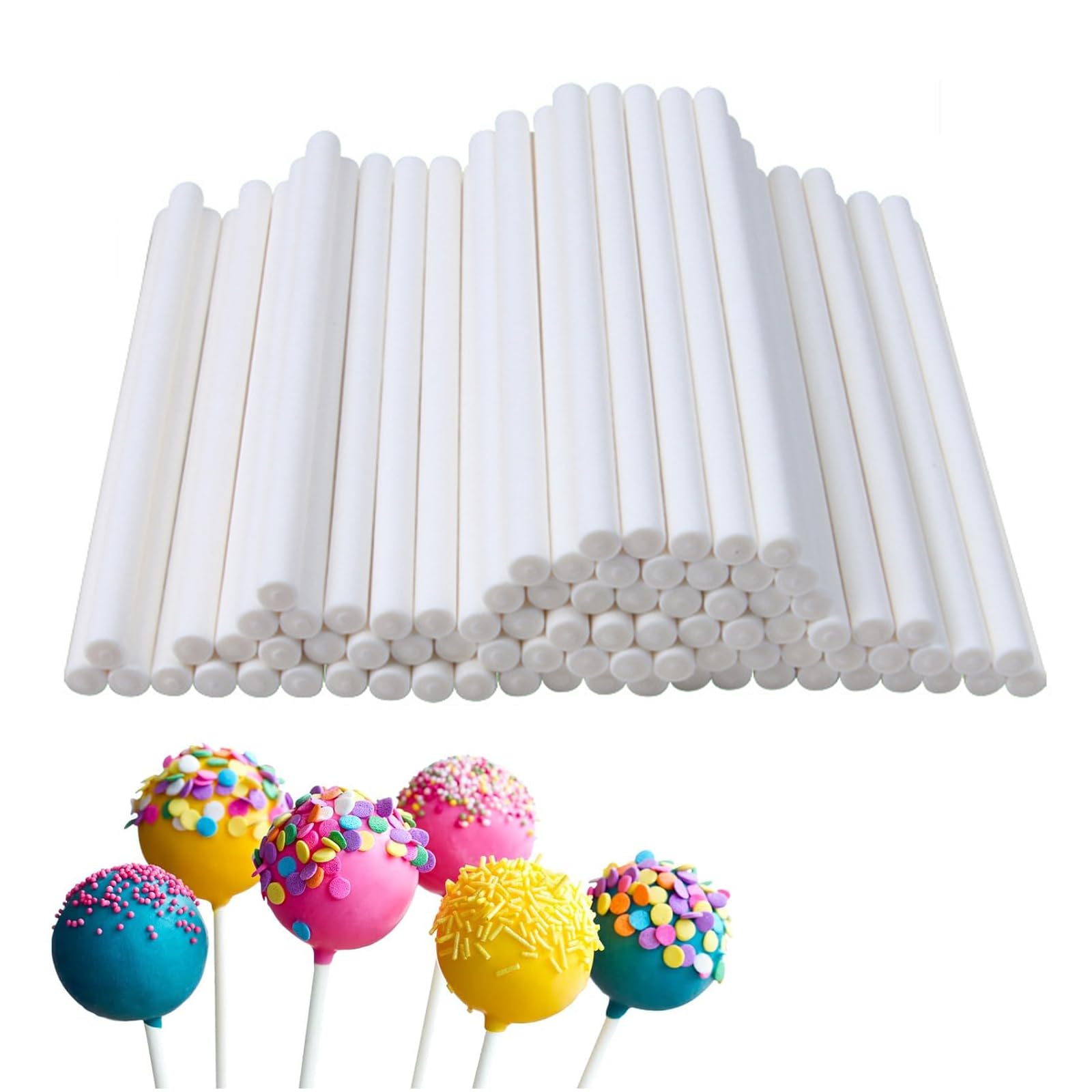 200 Pièces Bâtons pour Cake Pop 10 cm 15 cm Papier Solide Sucettes Gâteaux Desserts Blancs