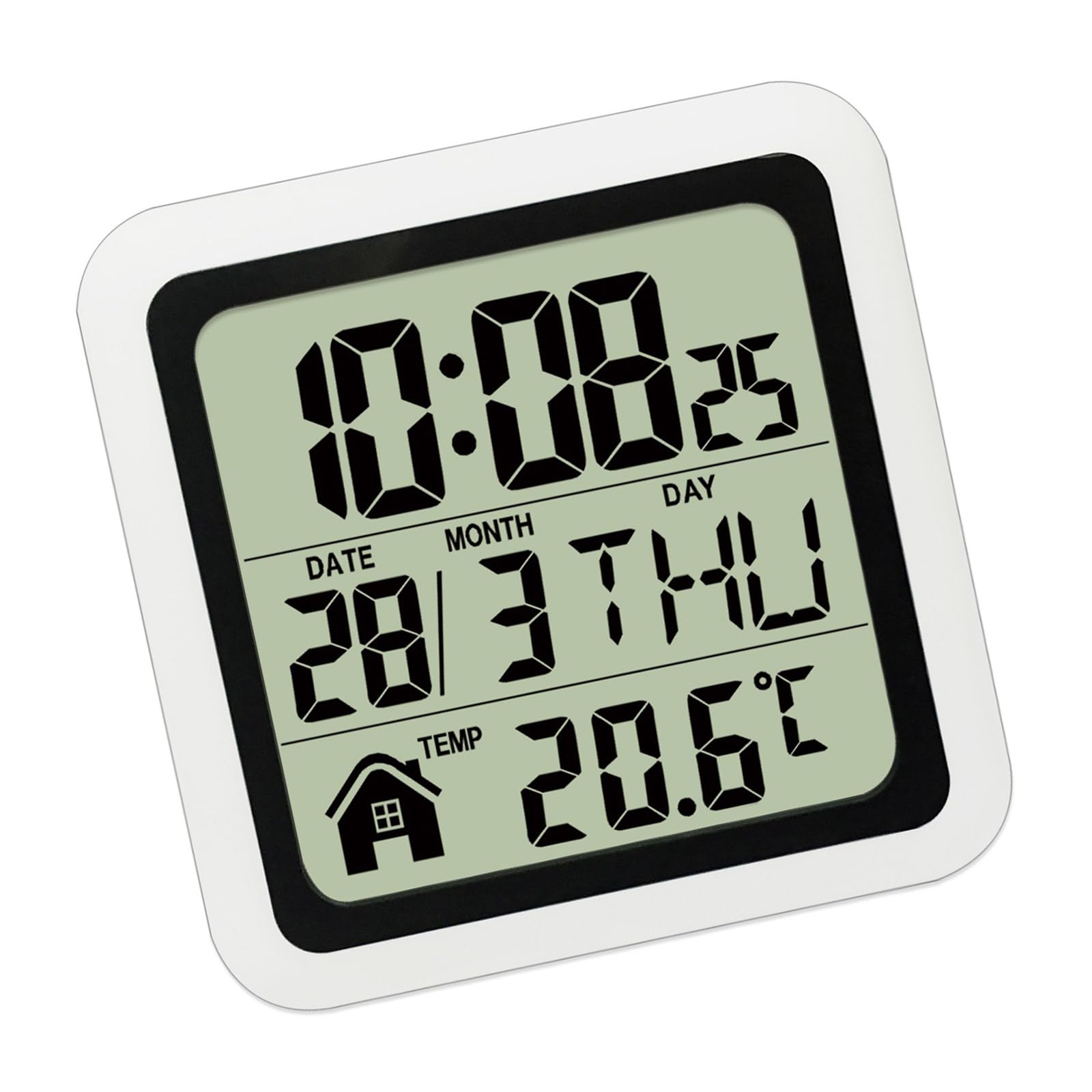 SHINLHUA Digital Clock Temperature Display for Bathroom Kitchen Living Room Large Screen Bathroom Suction Cup Clock Digital