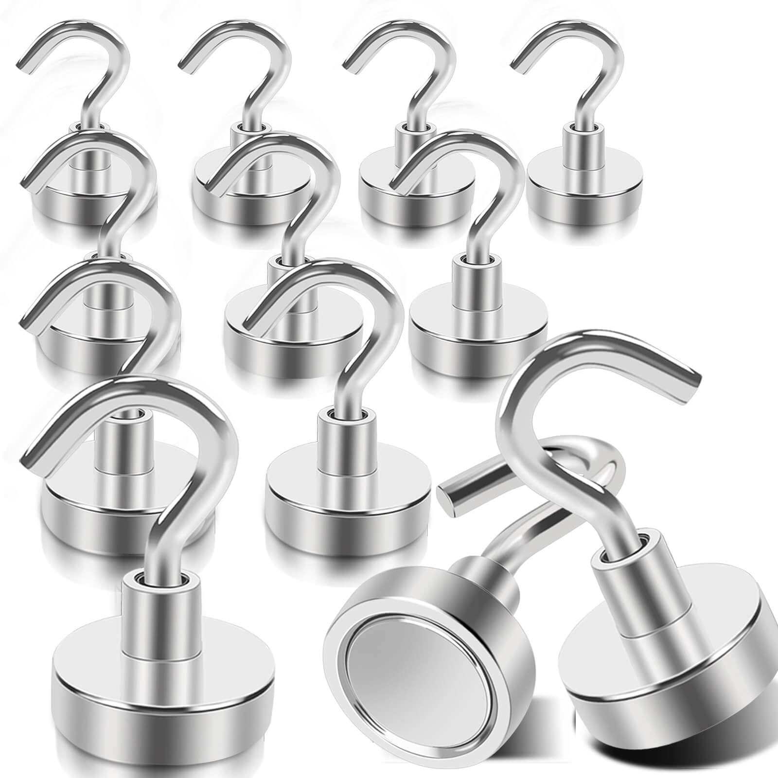 DGDUBRB 30lb+ Strong Magnetic Hooks for Cruise 10pcs Muti-Use Metal Magnets with Hooks, for Fridge BBQ Grill, Campervan, Van